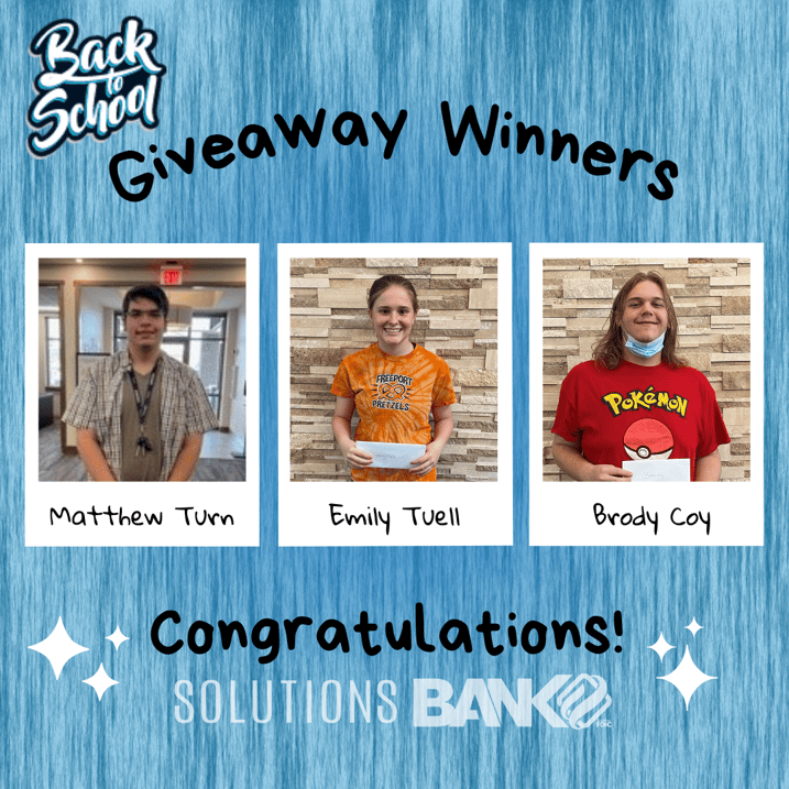 Back to School Giveaway Winners